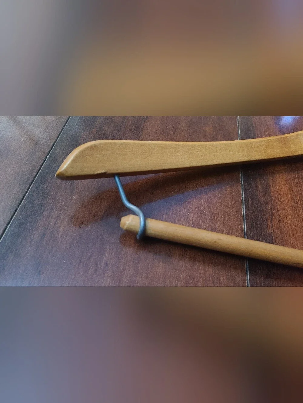 Vintage Marshall Field & Company Wooden Suit Hanger w/ Bar Hook